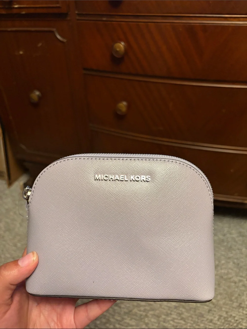 Michael Kors Lilac Dome Saffiano Cosmetic Pouch